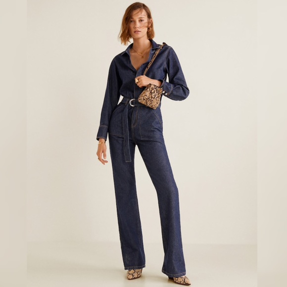 mango denim jumpsuit